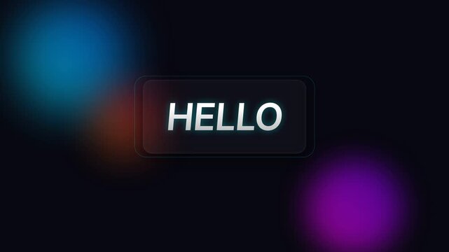 Abstract Motion Background with Hello Greeting Text