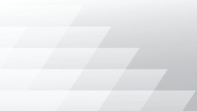 Abstract white and gray background with subtle geometric parallelogram shapes, smooth gradients, and copy space. Minimalist modern graphic backdrop for corporate presentation and business design.