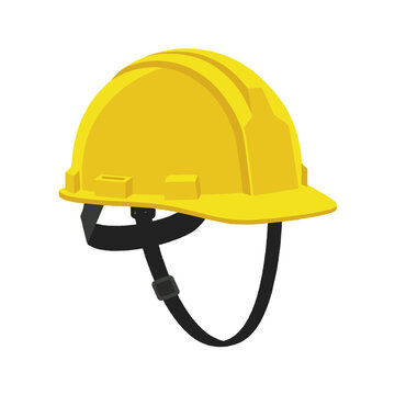 Yellow construction safety helmet vector illustration