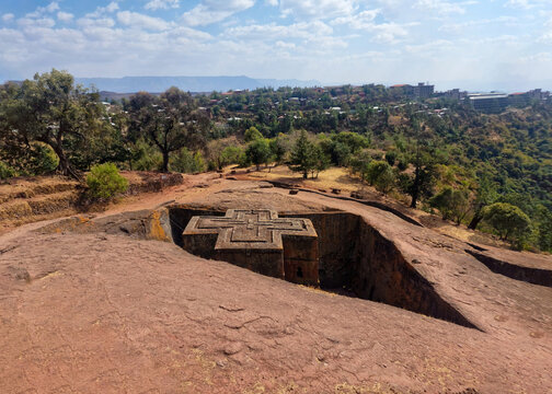 Rock-hewn Churches of Lalibela, monolithic churches located in the western Ethiopian Highlands near the town of Lalibela