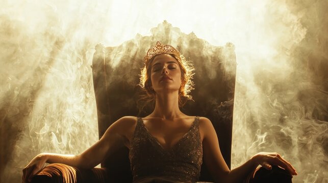 Woman on throne portrait