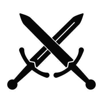 Crossed Swords Blades Warrior Symbol Graphic Illustration