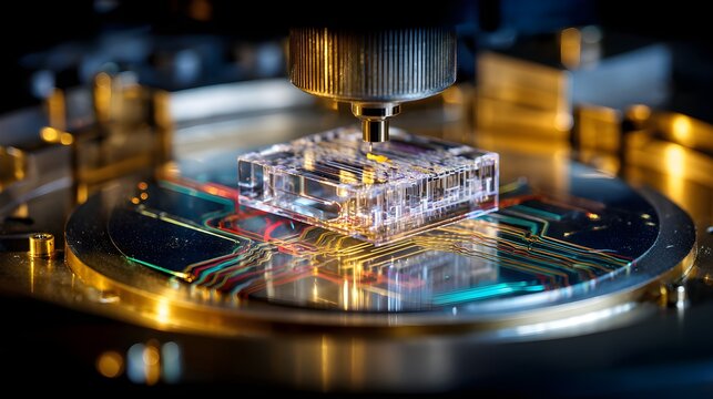 Precision Robotic Probe Testing Transparent Glass On-Chip Spin Metasurface Module on Circular Semiconductor Wafer Substrate