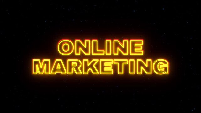 Online Marketing Neon Sign Text with Classic Retro Theme