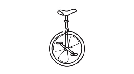 continuous line art vector icon of a unicycle, a whimsical design for cycling © Ismail