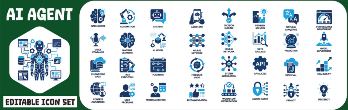 A comprehensive collection of diverse and detailed icons for modern digital interfaces and applications