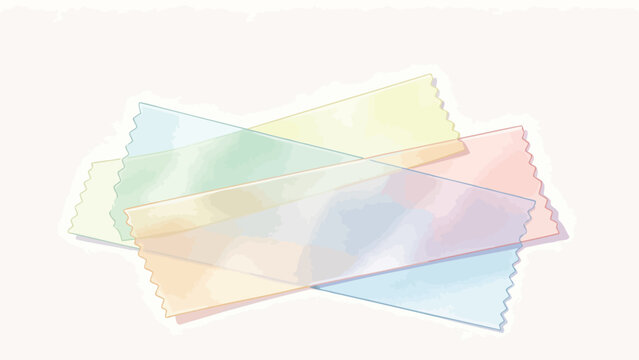 Abstract Composition of Soft Pastel Colored Overlapping Ribbons With Jagged Edges and Subtle Textures