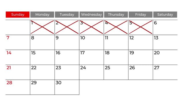 count the days, cross out the dates on the calendar with red ink