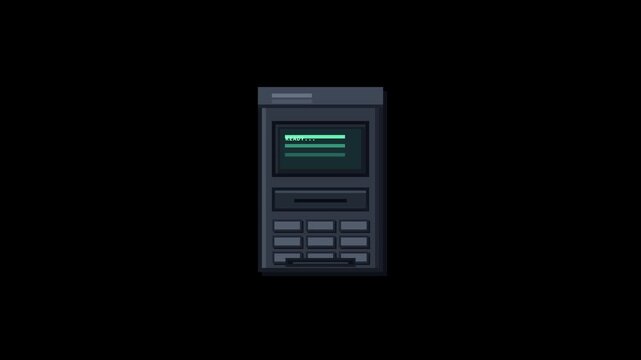 Automated teller machine sprites for banking and cash withdrawal