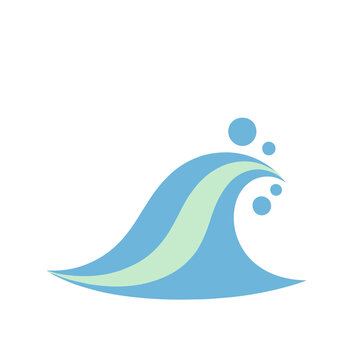 Stylized wave with bubbles
