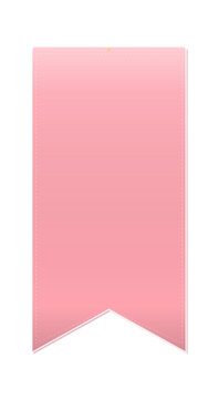 Pink bookmark ribbon template isolated on a transparent background offers copy space for design projects.