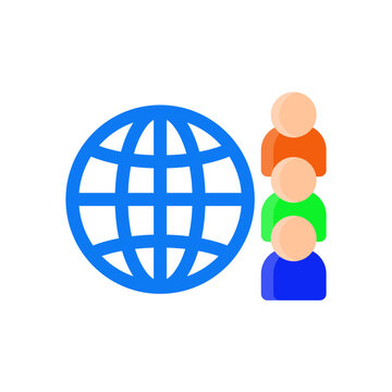 world citizen simple flat icon illustration