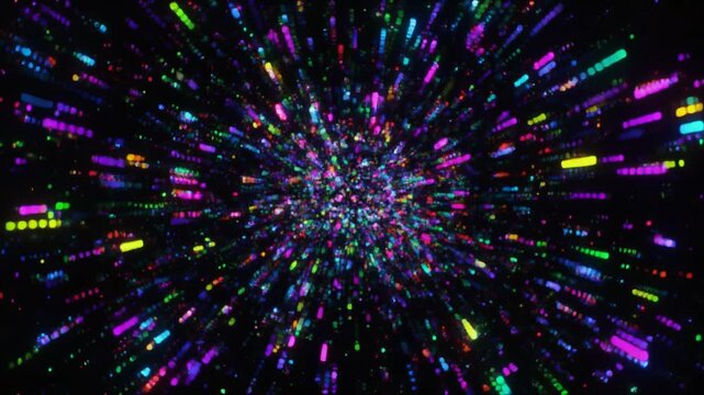 Neon hyperspace tunnel warp speed motion background