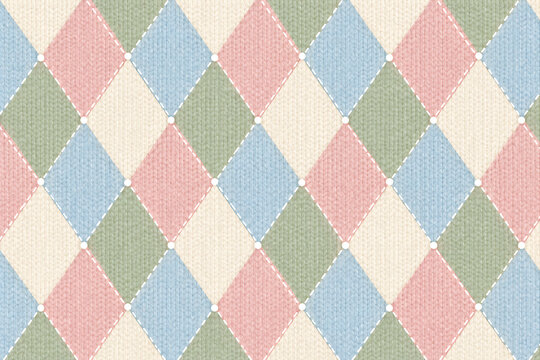 Knitted argyle pattern background