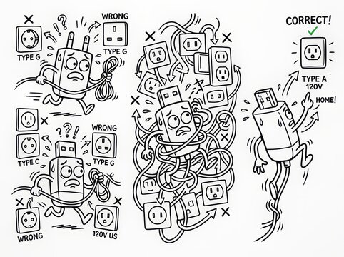 Cartoon illustration of incorrect and correct QR code usage examples.