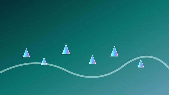 Teal Gradient with a small Row of Triangular Pine Trees &mdash; Ambient Gradient Motion Background