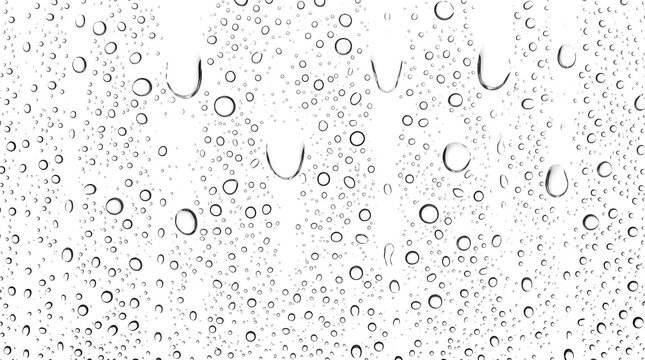 Fine dense water droplets covering nearly every inch of the surface with thin drip trails as isolated PNG with transparent background