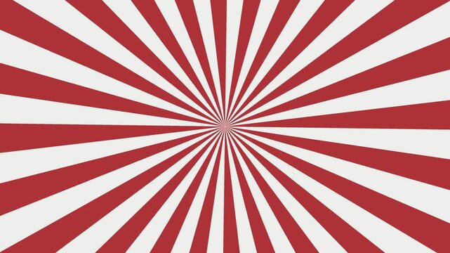 Red and white radial sunburst pattern grid background