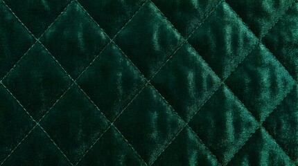 Naklejka premium Luxurious dark green quilted velvet fabric texture background.