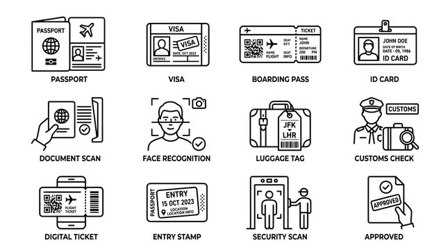 Illustrated icons depicting various document security and verification methods.