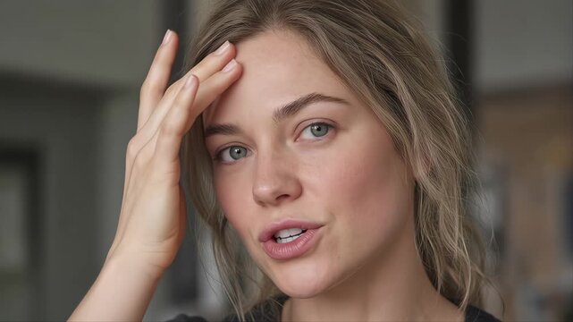 Young Woman Explains How to Take Care Face Skin