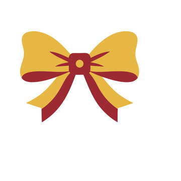 Yellow and red bow