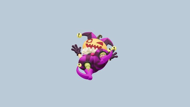 Purple jester jevil for fantasy themes, storytelling, games, designs needing playful, mischievous, energetic, chaotic characters, with a wild, halloween.