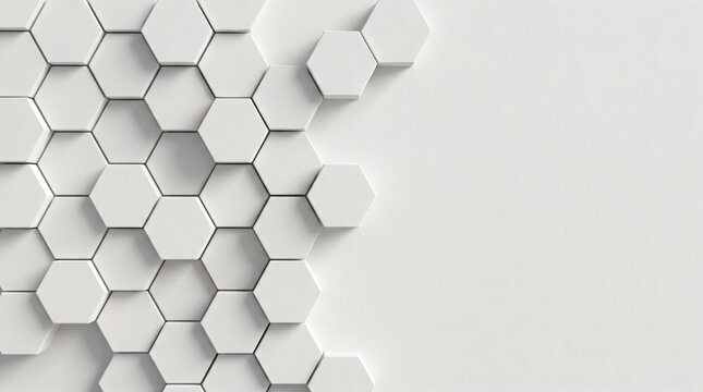 Abstract Hexagonal Pattern Background with 3D Effect and Copy Space.