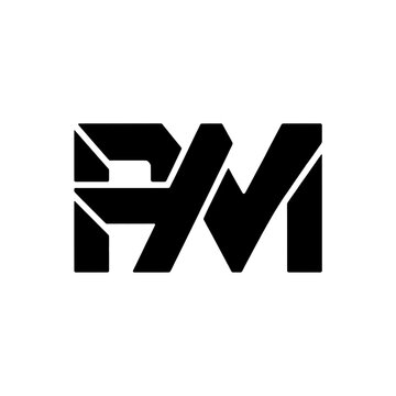 combining the letters 'F' and 'M' in a bold stenciled typography style. This industrial and urban graphic is well-suited for fashion streetwear brands, music producers, creative design agencies
