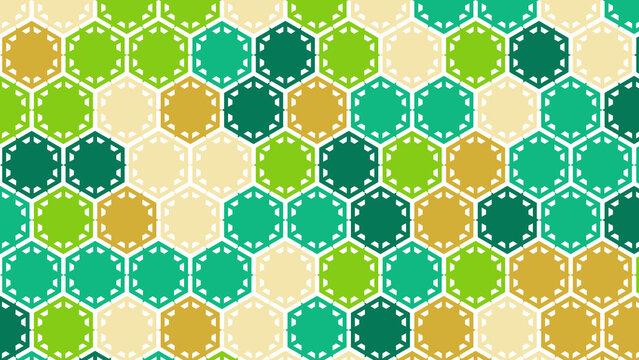 Colorful geometric hexagon pattern in vibrant bright colors