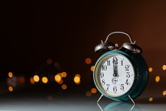 Happy New Year! Countdown clock on abstract glittering background
