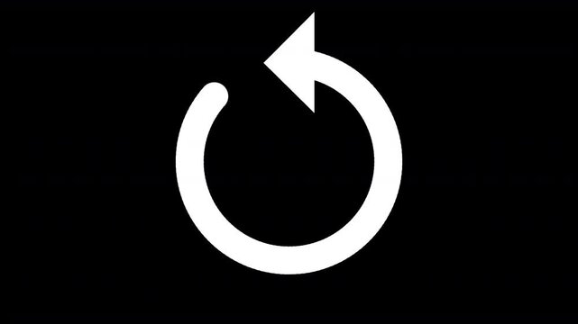 White circular rotating arrow icons on transparent background