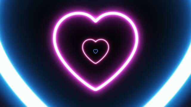 glowing heart on black background