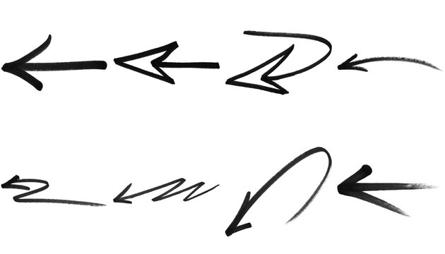 Drawn arrow symbols overlay PNG with handwritten directional marks on transparent background