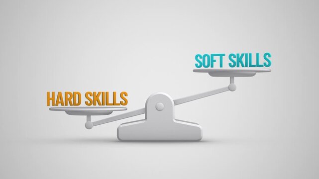 Scale balancing hard skills and soft skills for career success