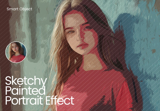 Sketchy Painted Portrait Photo Effect