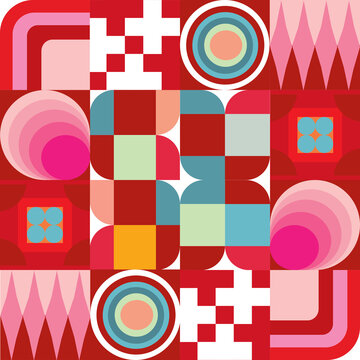 Christmas Santa seamless pattern with flowers stars,	 seamless geometric pattern, background Christmas