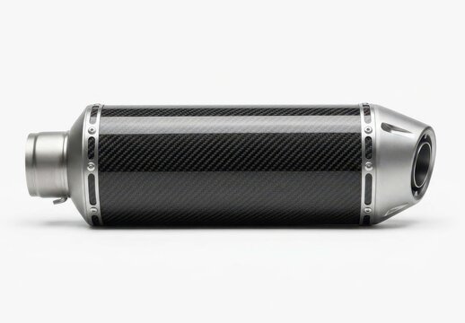 Black motorcycle exhaust pipe