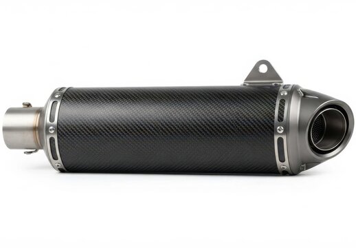 Black motorcycle exhaust pipe