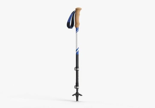 Blue hiking pole for walking