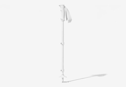 White trekking pole for hike