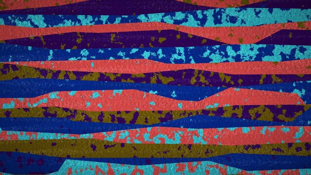 High-resolution 8K abstract procedural image generated with JavaScript. This unique digital background features horizontal, jagged wavy bands layered with a heavily textured, speckled noise and grunge