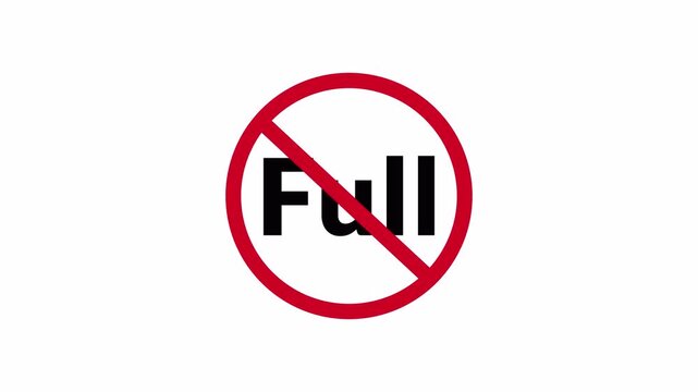 FULL Prohibition Symbol Sign Animation Isolated on Transparent Background, stop or no exit forbidden red circle animation Warning, prohibited or ban icon animation.FULL Prohibition Symbol in 4k
