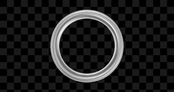 white round frame isolated on transparent background. Realistic 3d metal bronze ring. vector illustration