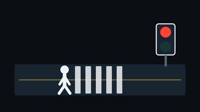 Pedestrian Crosswalk Signal Safety Animation