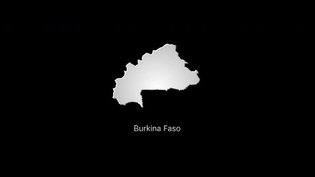 Burkina faso country map appearing from digital pixels