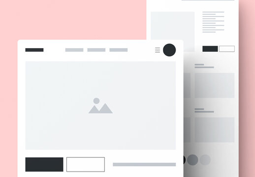 Minimal Website Landing Page Wireframe UI Template with Clean Layout