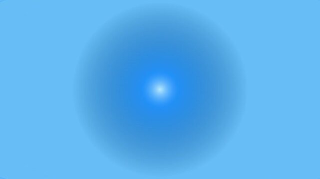 Abstract blue gradient circle with bright white center on a light blue background