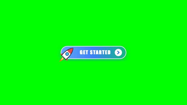 Get started button with a rocket icon on a green background.