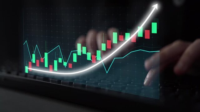 Explore the intricacies of stock market dynamics with a digital chart showcasing growth trends, perfect for financial analysis, investment strategy, and data-driven decisions. Copula